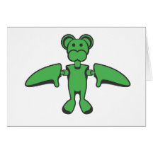 Kawaii Flying Monkey Robot Greeting Cards