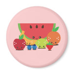Kawaii Fruit Group Refrigerator Magnets