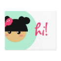kawaii girl postcard || stationery