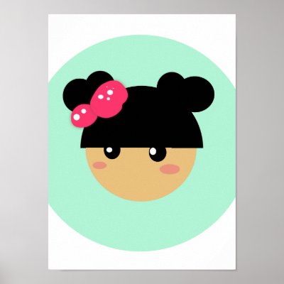 kawaii girl poster by mangopop