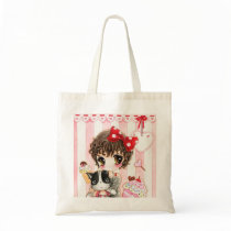 Kawaii girl with cat bag