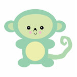 kawaii green monkey photo sculptures