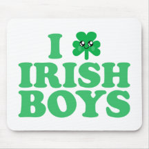 KAWAII I LOVE IRISH BOYS SHAMROCK HEART LUCK IRISH MOUSE MATS