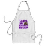 Kawaii I Love My Afghan Hound aprons