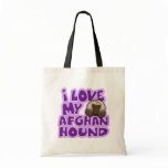 Kawaii I Love My Afghan Hound Tote Bag
