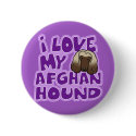 Kawaii I Love My Afghan Hound buttons