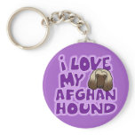 Kawaii I Love My Afghan Hound keychains