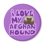 Kawaii I Love My Afghan Hound Magnet