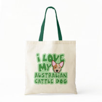 Kawaii I Love My Australian Cattle Dog (Red) Canvas Bags