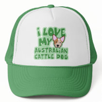 Kawaii I Love My Australian Cattle Dog (Red) Trucker Hats
