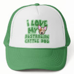 Kawaii I Love My Australian Cattle Dog (Red) hats