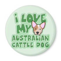 Kawaii I Love My Australian Cattle Dog (Red) Magnet