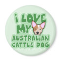 Kawaii I Love My Australian Cattle Dog (Red) magnets