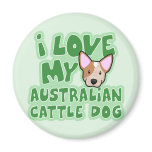 Kawaii I Love My Australian Cattle Dog (Red) magnets