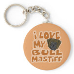 Kawaii I Love My Brindle Bullmastiff keychains