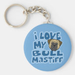 Kawaii I Love My Bullmastiff Key Chain