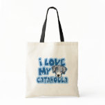 Kawaii I Love My Catahoula Canvas Bags