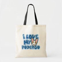 Kawaii I Love My Portuguese Podengo Canvas Bag