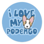 Kawaii I Love My Portuguese Podengo stickers