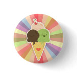 Kawaii Ice Cream Rainbow button