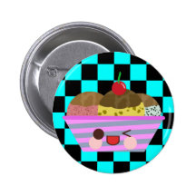 Kawaii Ice Cream Sundae Flavours Delicious Checks Buttons