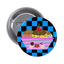 Kawaii Ice Cream Sundae Flavours Delicious Checks Buttons