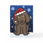 Kawaii Irish Water Spaniel Christmas Card