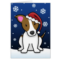 Kawaii Jack Russell Terrier Christmas Card