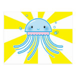 Kawaii jellyfish post card