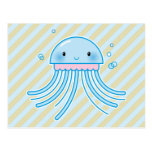 Kawaii jellyfish postcard
