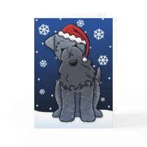 Kawaii Kerry Blue Terrier Christmas Card