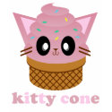 kawaii kitty cone ice cream cat meow t-shirts