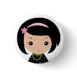 Kawaii Kokeshi Close Up Pin buttons