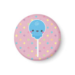 Kawaii Lollipop on Colourful Polka Dots magnets