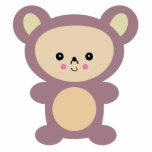 kawaii mauve teddy bear photo sculptures