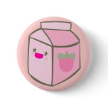 kawaii milk carton strawberry happy face buttons