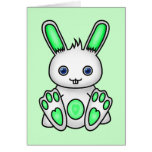 Kawaii Mint Green Bunny Greeting Card