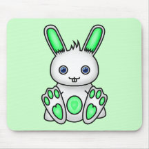 Kawaii Mint Green Bunny Mousepad