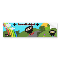 Kawaii Ninja Skateboard Bumper Sticker