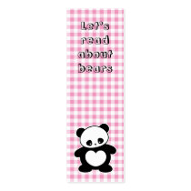 Kawaii panda bookmark business card templates