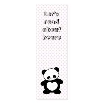 Kawaii panda bookmark business cards