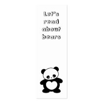 Kawaii panda bookmark business card templates