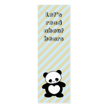 Kawaii panda bookmark business card templates