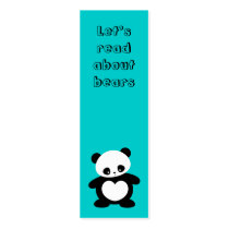 Kawaii panda bookmark business card templates
