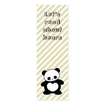 Kawaii panda bookmark business card template