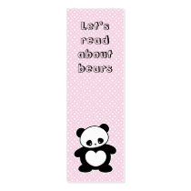 Kawaii panda bookmark business card templates