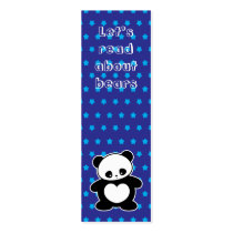 Kawaii panda bookmark business card templates
