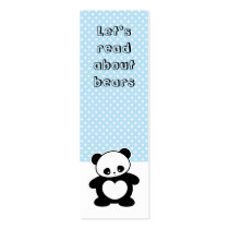 Kawaii panda bookmark business card
