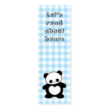 Kawaii panda bookmark business card
