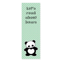 Kawaii panda bookmark business card